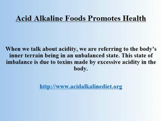 Achieving a Well-Balanced Body through Acid Alkaline Food