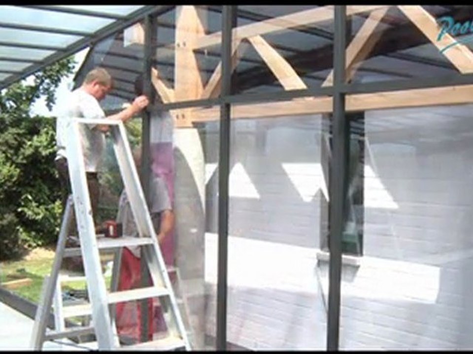 Abri de piscine mural couleur bronze - Pool Cover