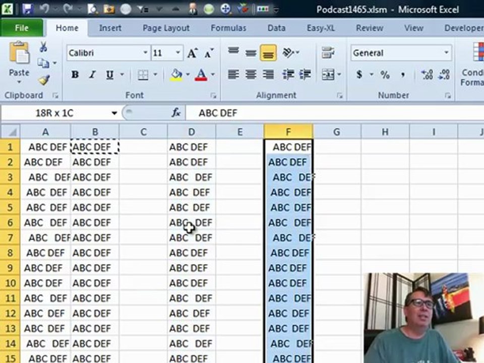 Learn Excel 2010 - "Remove Spaces with VBA": #1465