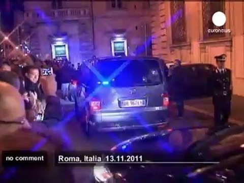 Silvio Berlusconi greets his supporters - no comment