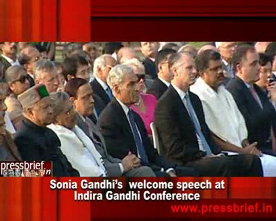 Sonia Gandhi’s welcome speech at Indira Gandhi Conference