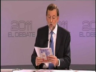 Rubalcaba y Rajoy defienden sus propuestas en el debate 2011 parte 01
