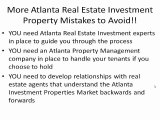 Atlanta Real Estate Investment Property Mistakes to Avoid for the Atlanta Investment Properties Market