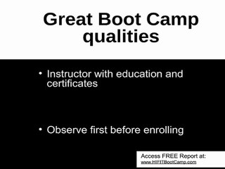 Qualities of a great boot camp