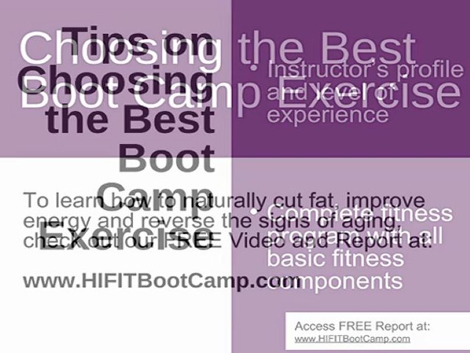 Choosing the best boot camp exercises