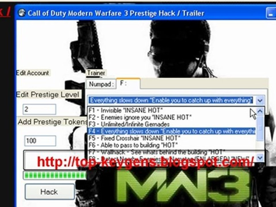Call of Duty Modern Warfare 3 Trainer & Prestige Hack