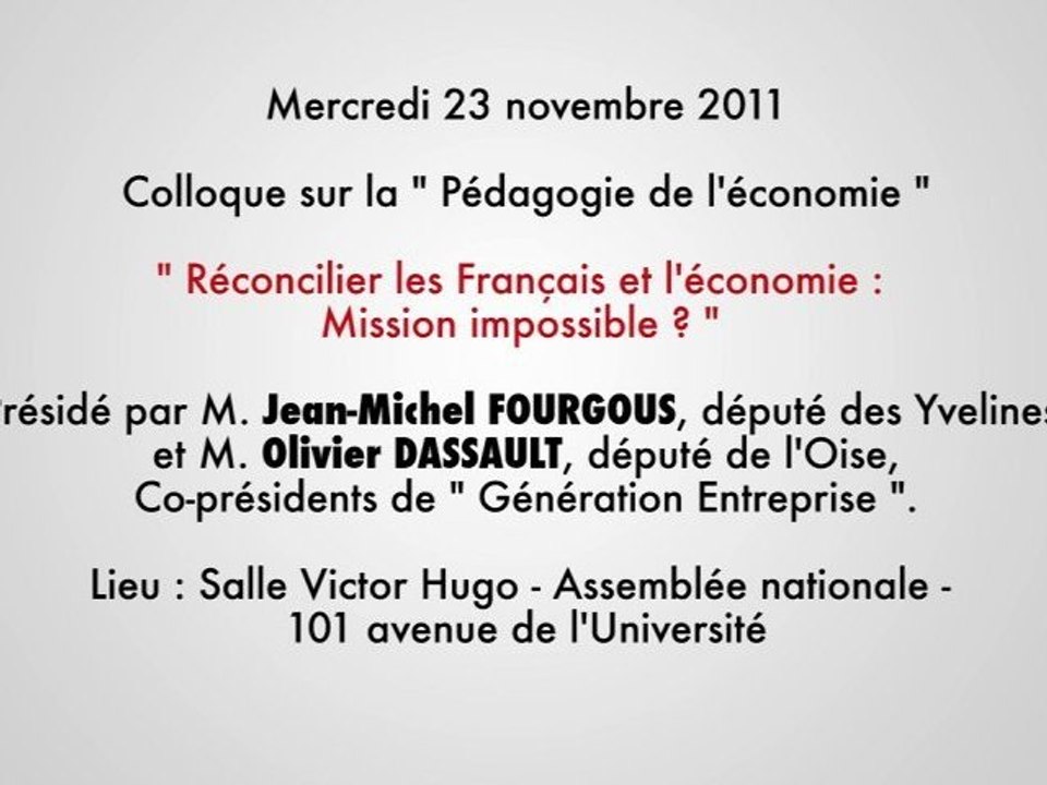 Colloque sur la "Pédagogie de l'économie" (teaser)