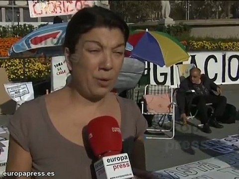 Los 'indignados' vuelven a la Plaza Catalunya