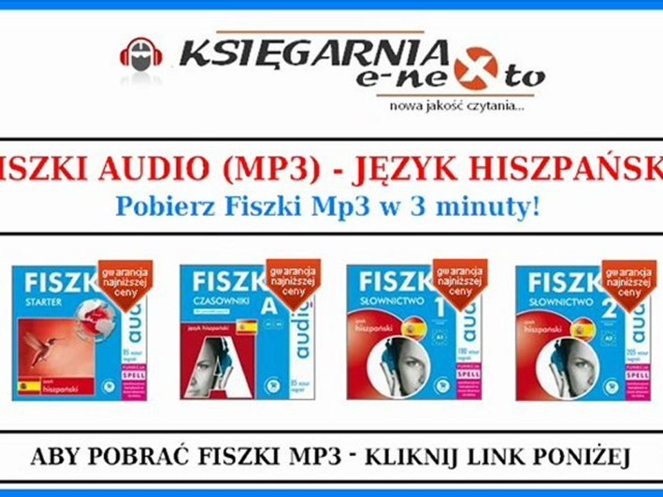 HISZPAŃSKI FISZKI AUDIO (Mp3) - Nauka słówek (Słownictwo, Czasowniki, Starter)