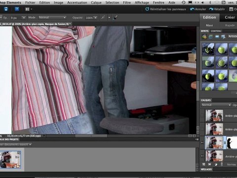 Apparaître plusieures fois sur une photo avec Photoshop Elements