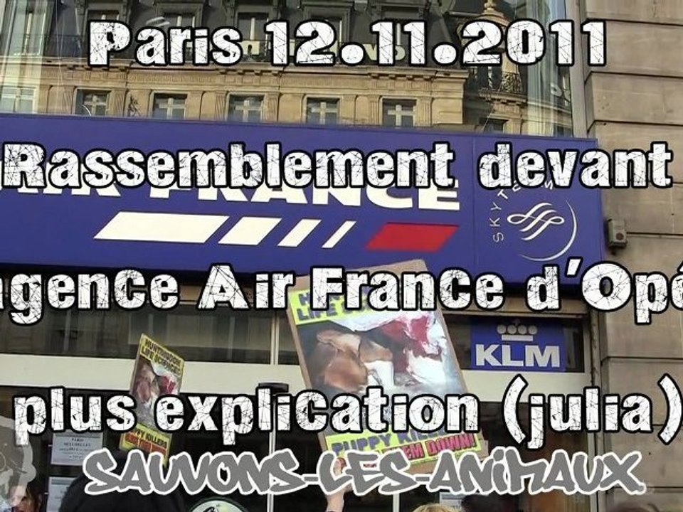 Rassemblement devant l'agence Air France d'Opéra plus explication (julia)