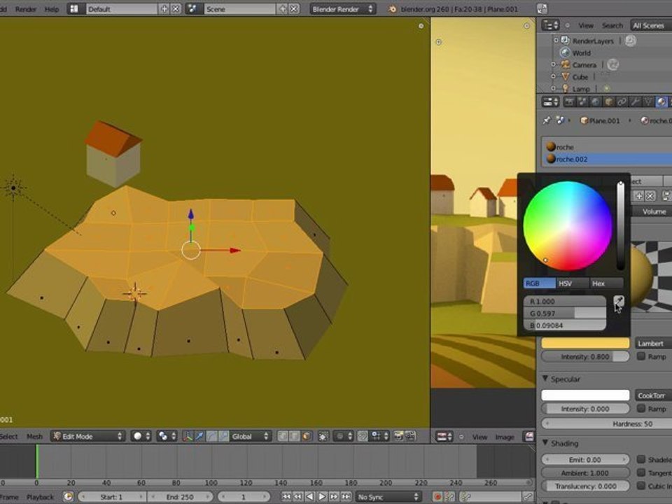 Paysage avec blender