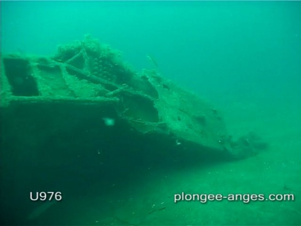 Epave de l'Atlantique: le U976 avec l'étrave brisé