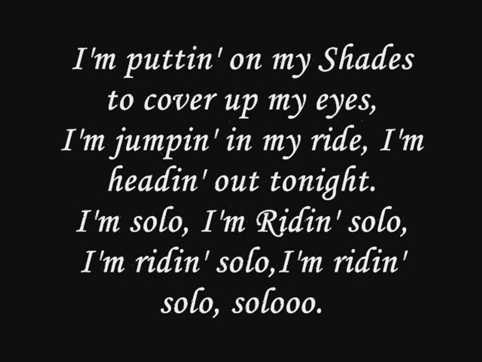 Jason Derulo Ridin' Solo Lyrics