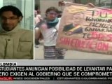 Estudiantes colombianos convocan a marcha para el miércoles