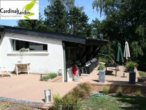 terrasse bois composite et galets