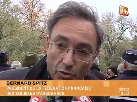 Crue: C.Guéant constate les dégâts à Laroque (Hérault)