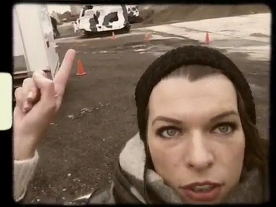 Milla Jovovich on the set of Resident Evil Retribution Part 1