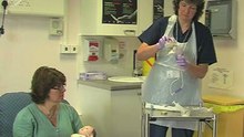 Bolus Tube Feeding a Baby