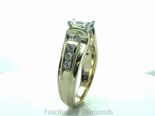FDENR3168RA   Radiant Cut Diamond Engagement Ring W Round Side Stones In Channel Setting