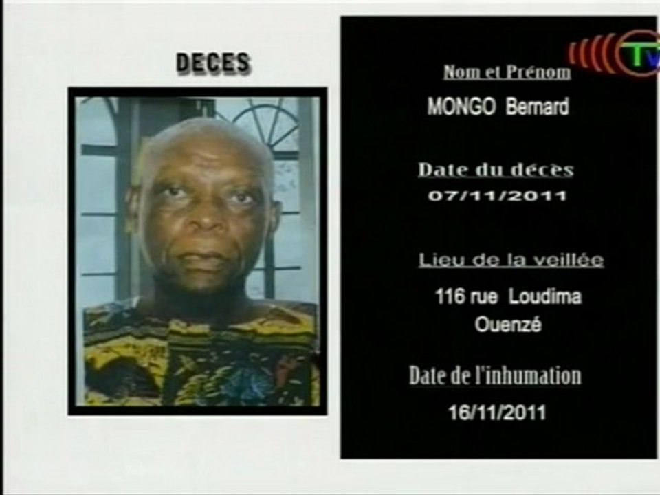 NECROLOGIE DU MARDI 15/11/2011