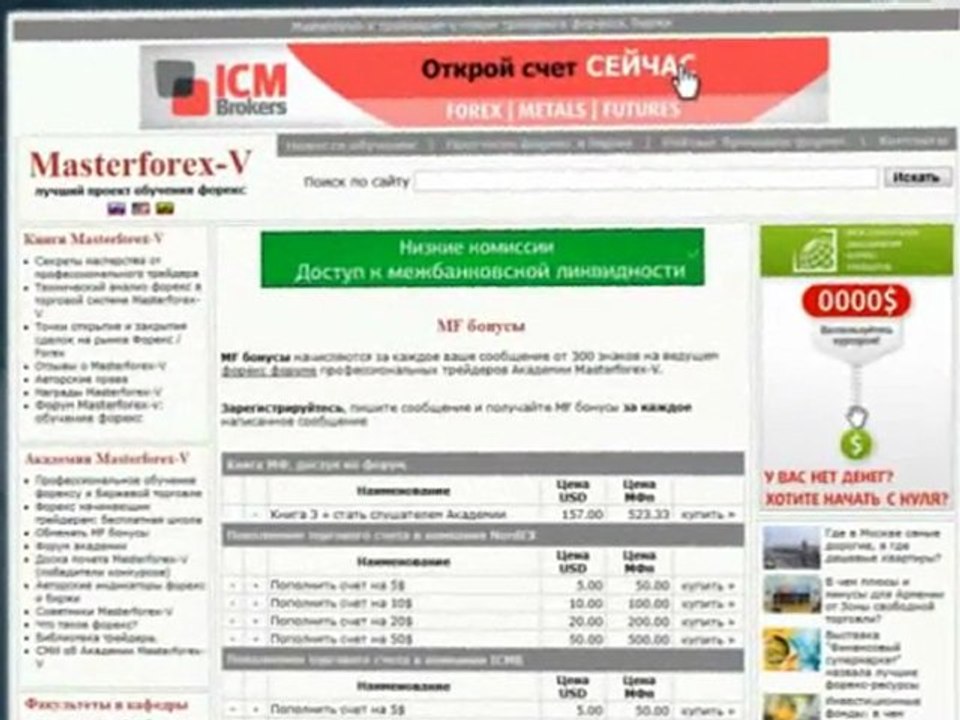 Академия Masterforex-V платит за сообщения на форуме