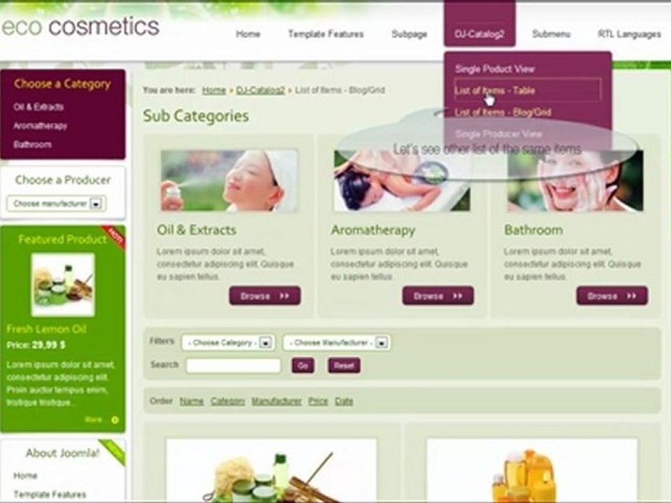 Joomla 1.7 template: JM-Eco-Cosmetics