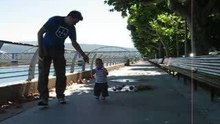 David Running in his first Nikes