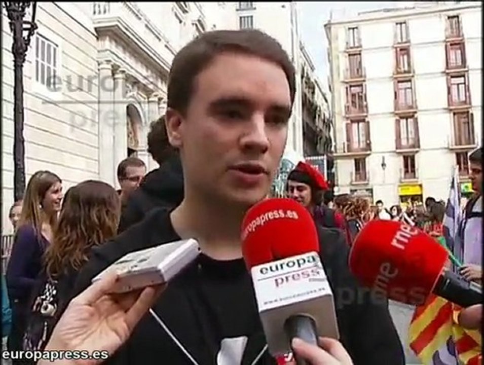 Concentración de estudiantes en Barcelona