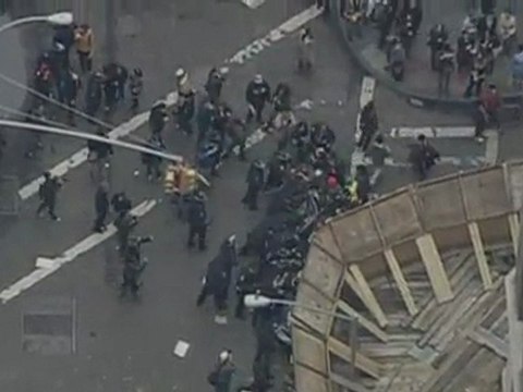 Occupy New-York : le blocage de Wall Street vu du ciel