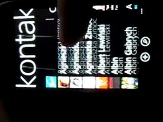 Podglad aplikacji Kontakty HTC Mozart i synchronizacja