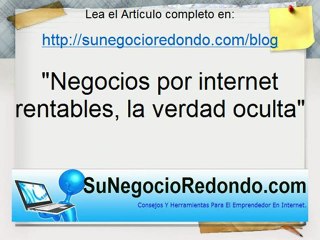 Negocios por internet rentables, la verdad oculta.