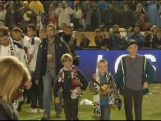 BECKHAM JOY: David celebrates title victory