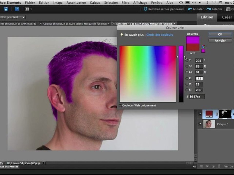 Changer de couleur de cheveux avec Photoshop Elements