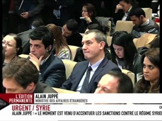 Alain Juppé veut durcir les sanctions contre la Syrie