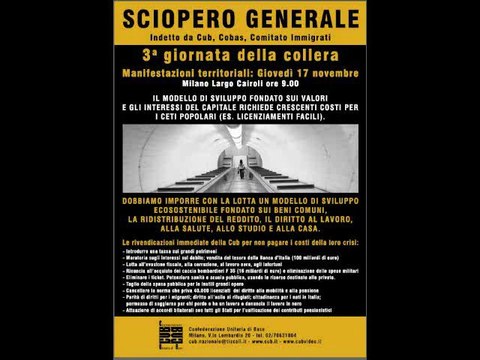 Milano 17 novembre 2011 sciopero generale
