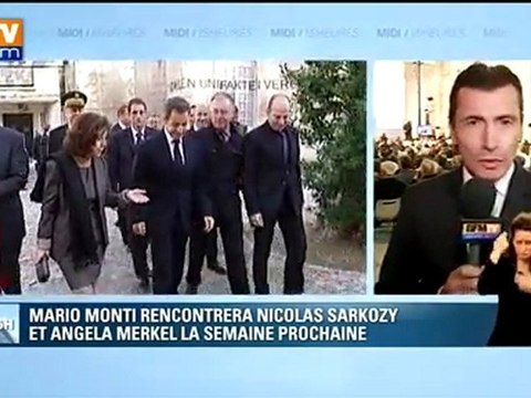 Monti va rencontrer Sarkozy et Merkel
