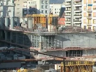 Pose de la première pierre du Carré Jaude 2 (Clermont)