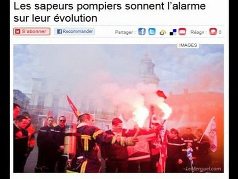 Manifestation LYON  reforme de la filière des Sapeurs pompiers professionnels