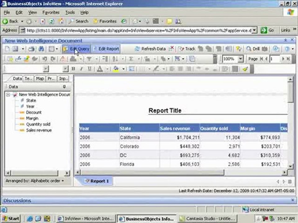Learn how to use the Speed Menu in WebIntelligence™ ...