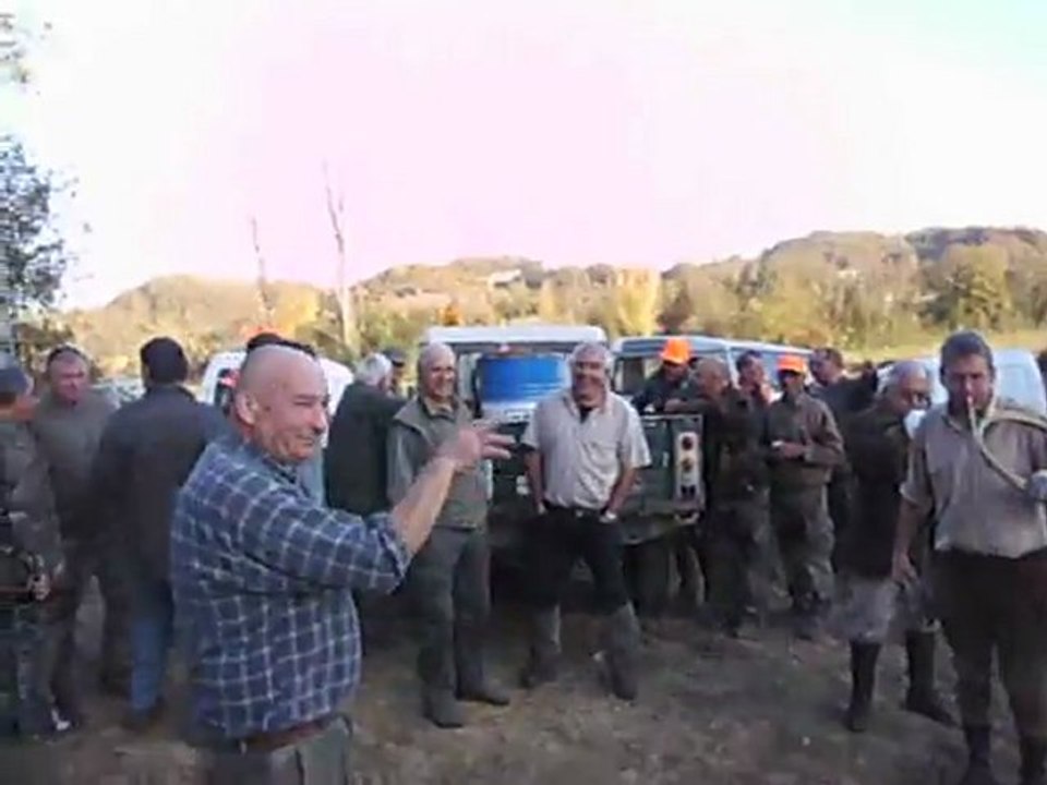 Récit de chasse au sanglier et Honneurs sonnés (Gers)