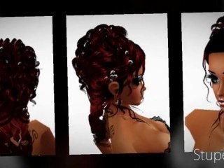 Red silver flowers goth