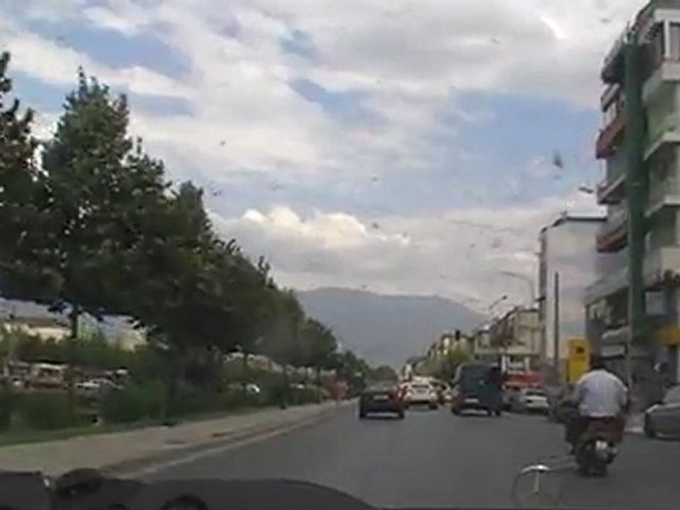 crossing tirana at noon, albania