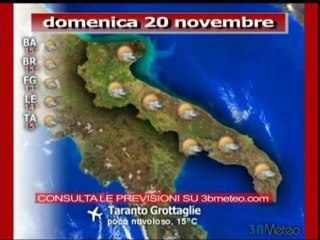 Previsioni del tempo, sabato 20 novembre