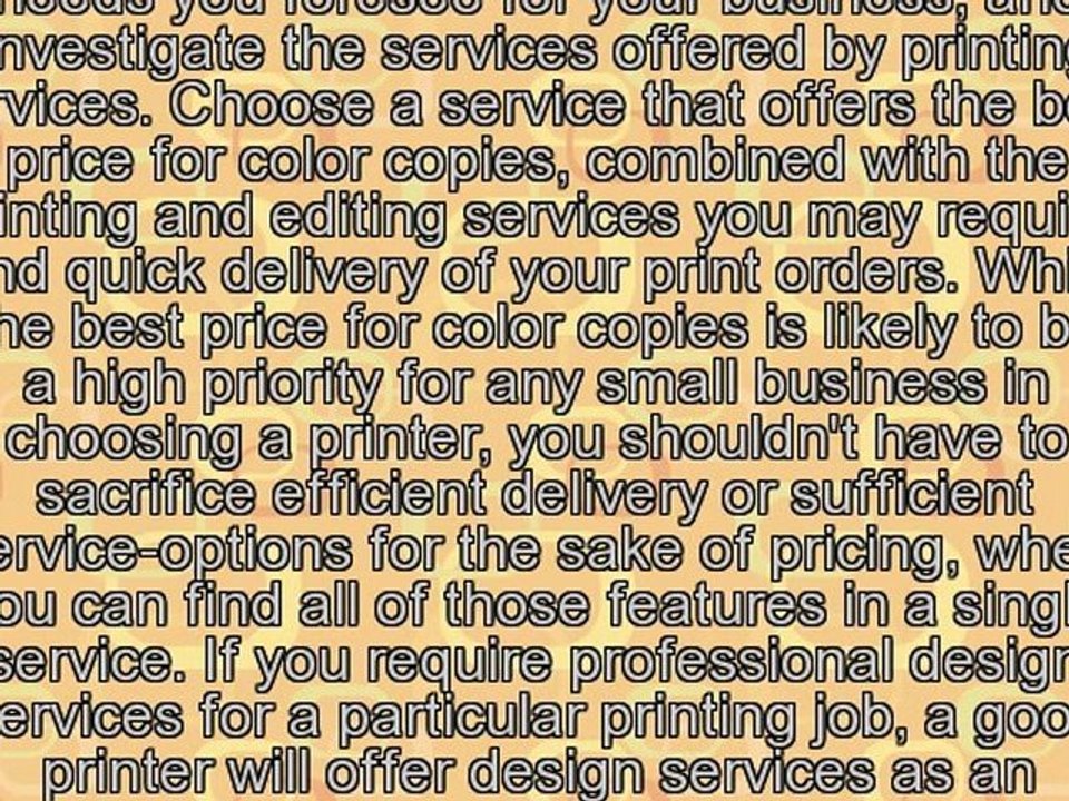 Business solutions for color copies