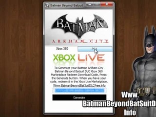 Batman Arkham City Batman Beyond Batsuit DLC Free Xbox 360 - PS3