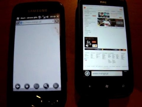 Internet explorer HTC Mozart vs Omnia II
