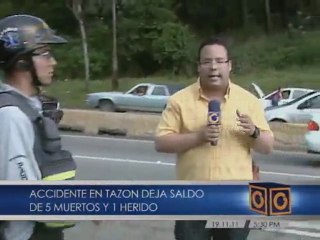 Cinco muertos tras accidente múltiple en Tazón
