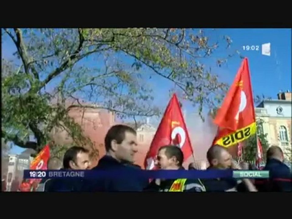 Manifestation pompiers Rennes le 17 novembre 2011