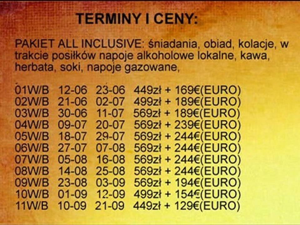 WCZASY - BUŁGARIA - ZŁOTE PIASKI 2012 - BIURO PODRÓŻY KATOWICE